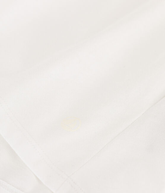 Langärmeliges Damen-T-Shirt "Le Droit" mit V-Ausschnitt aus feinem Jersey weiss ECUME