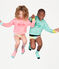 Kapuzen-Sweatshirt aus Rippstrick für Kinder grün ESPERANZA/weiss MARSHMALLOW
