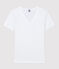 Eng anliegendes T-Shirt mit V-Ausschnitt aus Baumwolle für Damen weiss ECUME