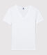Eng anliegendes T-Shirt mit V-Ausschnitt aus Baumwolle für Damen