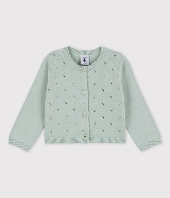 Baby-Jacke aus raffiniertem Strick grün HERBIER
