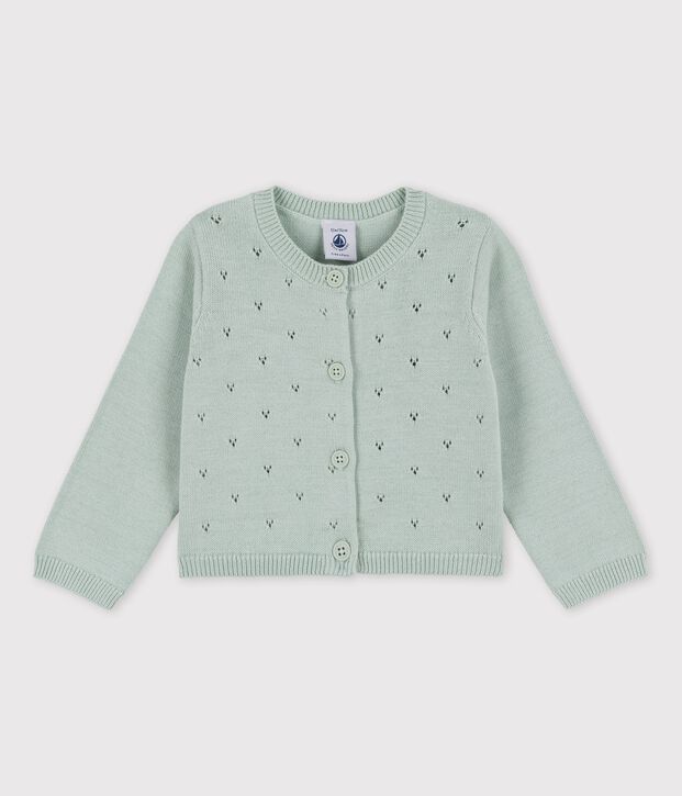 Baby-Jacke aus raffiniertem Strick gr&uuml;n