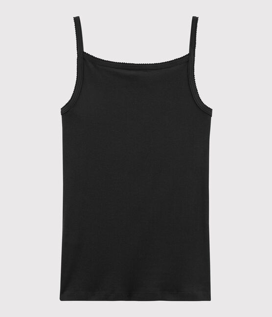 Klassisches Trägertop aus Baumwolle für Damen schwarz NOIR