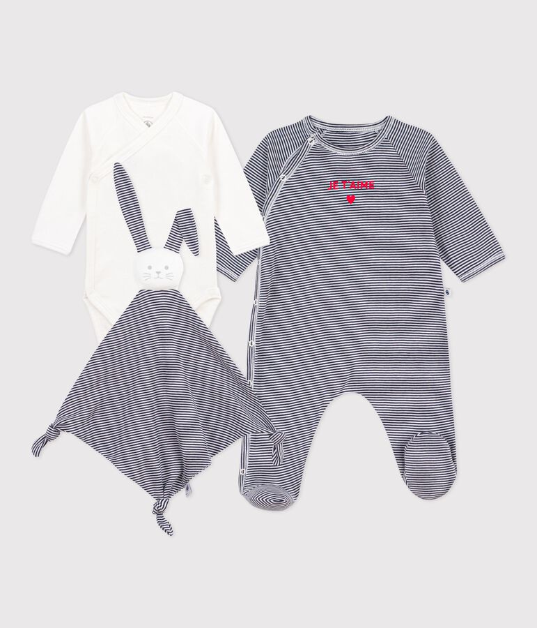 Newborn-Geschenkset aus Baumwolle mit Streifen vielfarbig