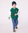 Kinder College-Jacke aus einfarbiger Baumwolle  grün EVERGREEN/ MILK