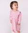 Langärmeliges Baby-Kleid aus Baumwolle mit Streifen rosa BOUDOIR/ MILK