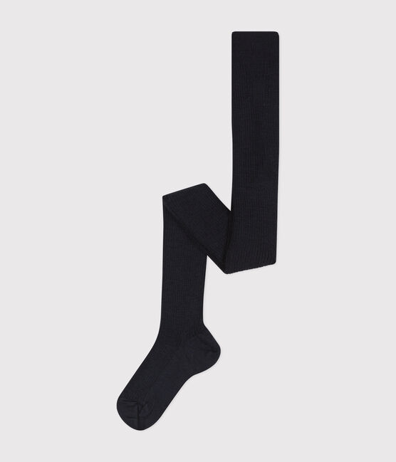 Kinder-Wollstrumpfhose blau SMOKING