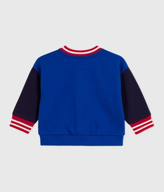 Baby College-Jacke aus zweifarbiger Baumwolle blau OLYMPIC/ SOIR