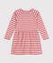 Langärmeliges Kinder-Kleid aus festem Baumwollstoff für Mädchen rosa ROSEWOOD/ AVALANCHE
