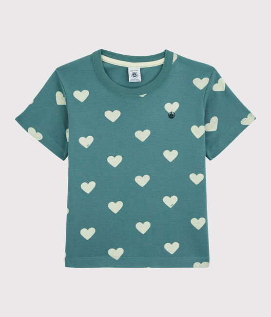 Kurzärmeliges T-Shirt aus Baumwolle für Jungen grün BRUT/weiss AVALANCHE