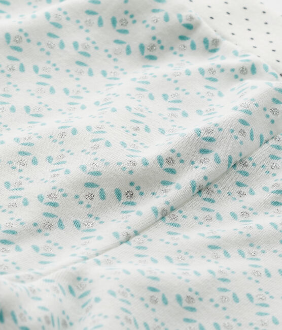 Mädchen-Schlafanzughose Mix & Match weiss LAIT/grün VERT/ MULTICO