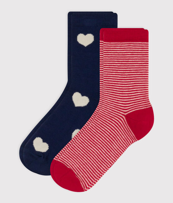 2er-Set Kindersocken aus Baumwolljersey mit Herzen variante 1