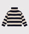 Strickpullover aus Wolle und Baumwolle für Kinder/Jungen blau SMOKING/ AVALANCHE