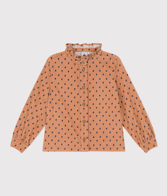 Langärmelige Kinderbluse aus Nicki mit Blumenmotiv für Mädchen SIENNA/ MULTICO