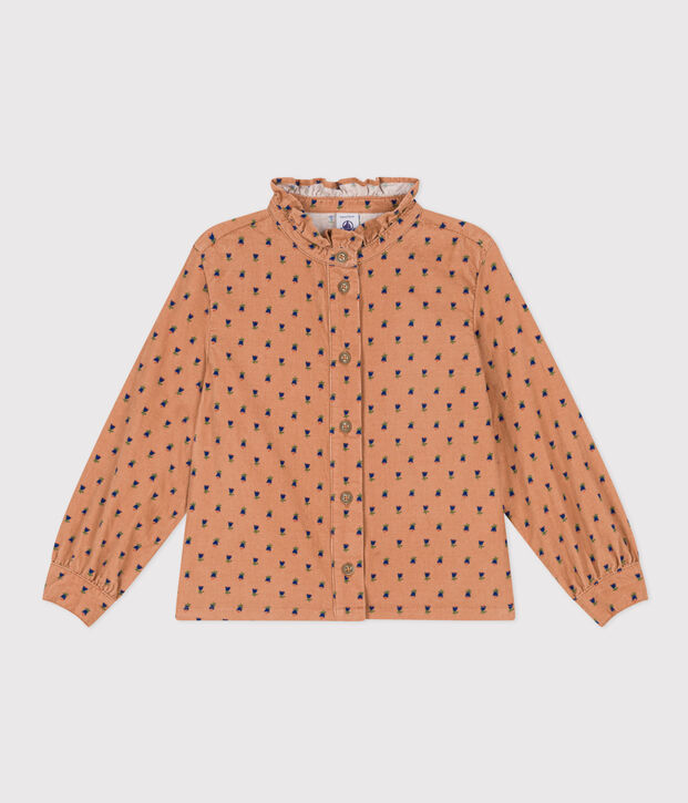 Lang&auml;rmelige Kinderbluse aus Nicki mit Blumenmotiv f&uuml;r M&auml;dchen rosa/vielfarbig