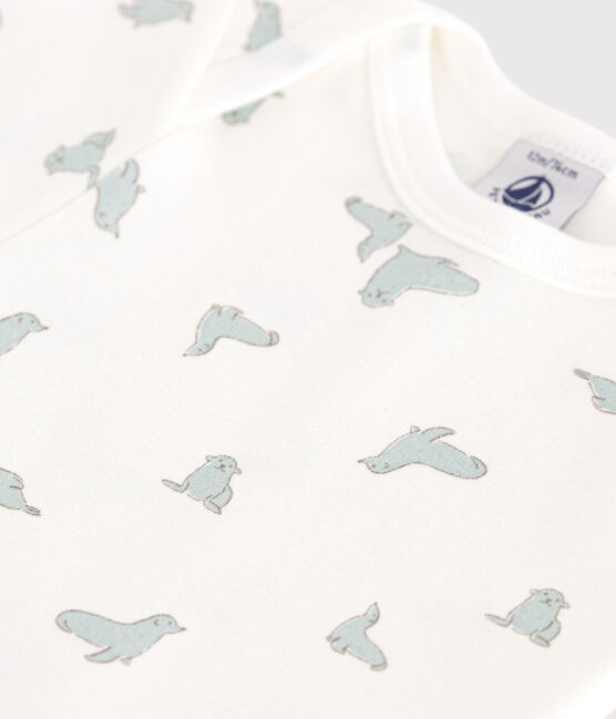 Kurzärmeliger Baby-Body aus Baumwolle mit Print MARSHMALLOW/ PAUL