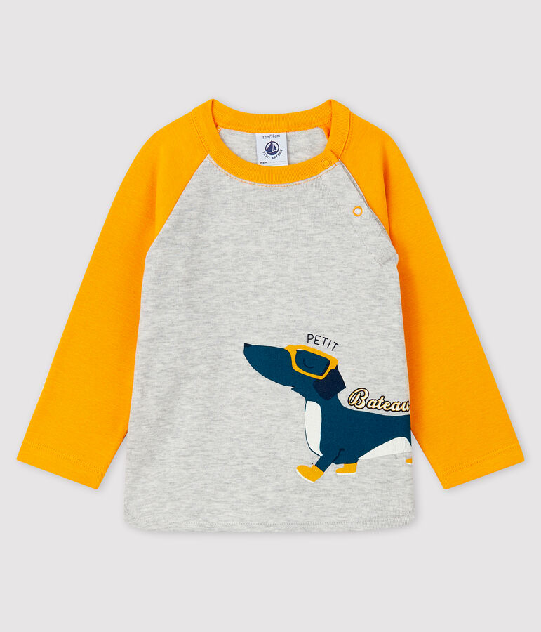 Baby-T-Shirt f&uuml;r Jungen grau BELUGA/gelb BOUDOR
