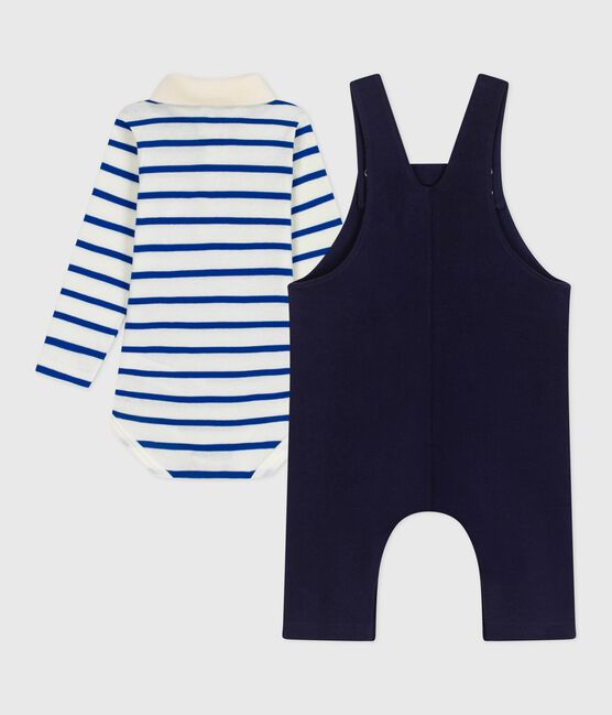 Baby-Geschenkset aus Baumwolle: Latzhose und Body variante 1