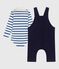 Baby-Geschenkset aus Baumwolle: Latzhose und Body variante 1