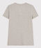 Damen-T-Shirt LE DROIT aus Baumwolle mit V-Ausschnitt grau CHATON CHINE