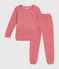 Kinder-Pyjama aus aufgerautem einfarbigen Frottee rosa ROSEWOOD
