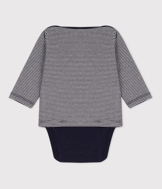 Body und T-Shirt aus Baumwolle für Babys blau SMOKING/weiss MARSHMALLOW