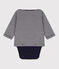 Body und T-Shirt aus Baumwolle für Babys blau SMOKING/weiss MARSHMALLOW