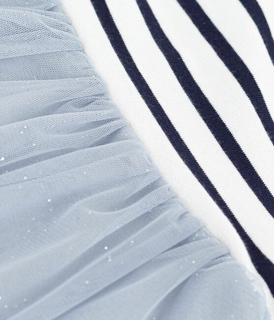 Kurzärmeliges Baby-Kleid aus zwei Stoffen CO2/ MULTICO