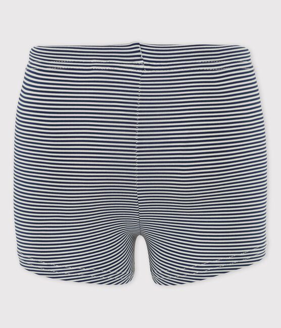 Baby-Badeshorts aus recyceltem Material blau MEDIEVAL/weiss MARSHMALLOW