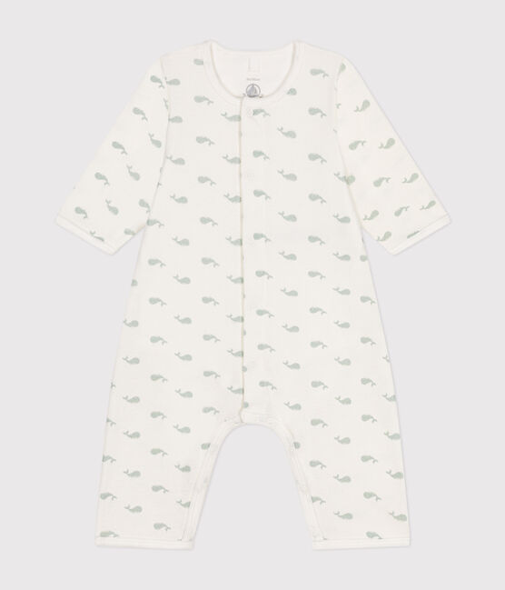 Bodyjama ohne Füßchen aus Baumwolle für Babys weiss MARSHMALLOW/ HERBIER