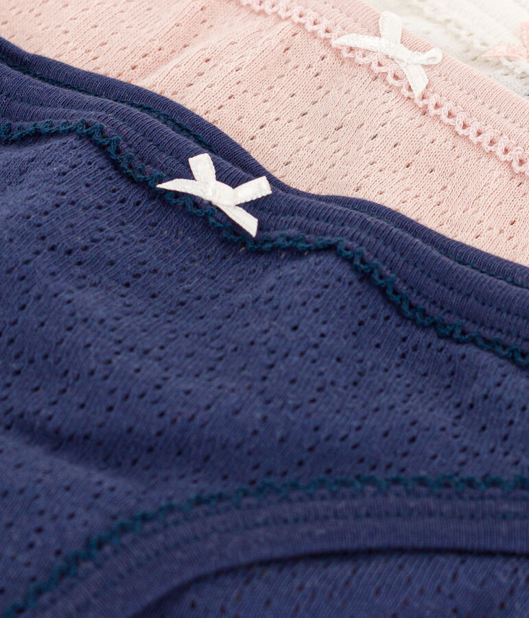 3er-Set einfarbige Slips Baumwolle f&uuml;r M&auml;dchen vielfarbig