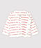 Petit Bateau Baby-Cardigan aus Bio-Baumwoll-Jacquard mit "Je t'aime"-Schriftzug weiss MARSHMALLOW/rot TERKUIT