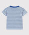 Gestreiftes Kinder-T-Shirt aus Baumwolle für Mädchen/Jungen weiss MARSHMALLOW/blau PERSE