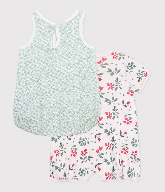 2er-Set Baby-Kurzoverall aus Baumwolle mit Blumenmotiv variante 1