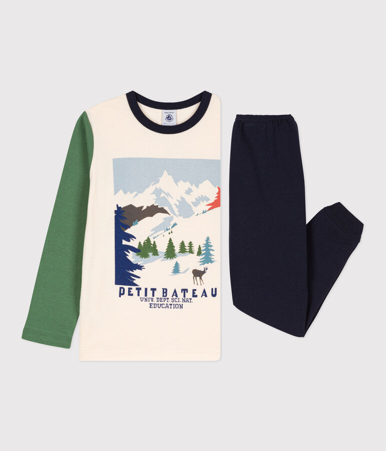 Kinderpyjama aus Baumwolle blau/vielfarbig