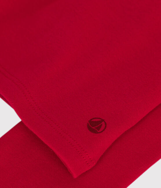 Langärmeliges Damen-T-Shirt L'Iconique aus einfarbigem Rippstrick rot CORRIDA