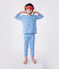 Kinder-Pyjama zum Verkleiden aus phoshoreszierender Baumwolle mit Cape blau/vielfarbig