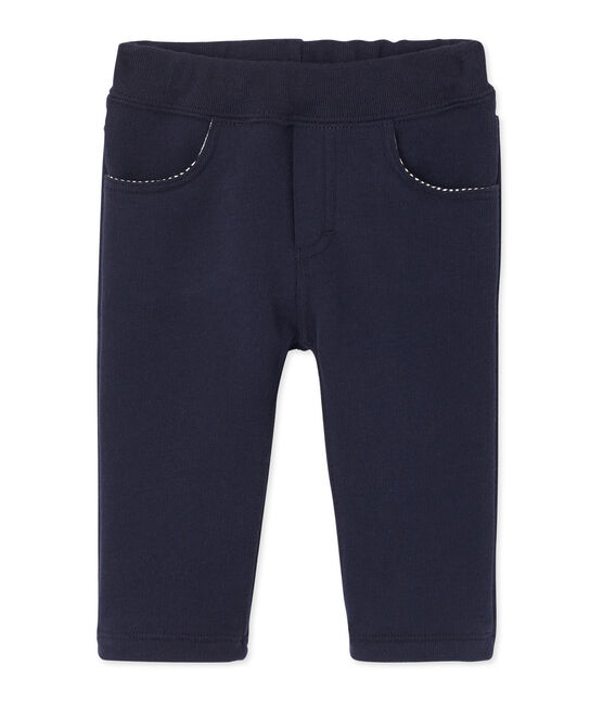 Baby-Jungen-Hose aus Molton blau SMOKING