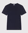 Eng anliegendes T-Shirt mit Pikotkante aus Bio-Baumwolle für Damen blau SMOKING