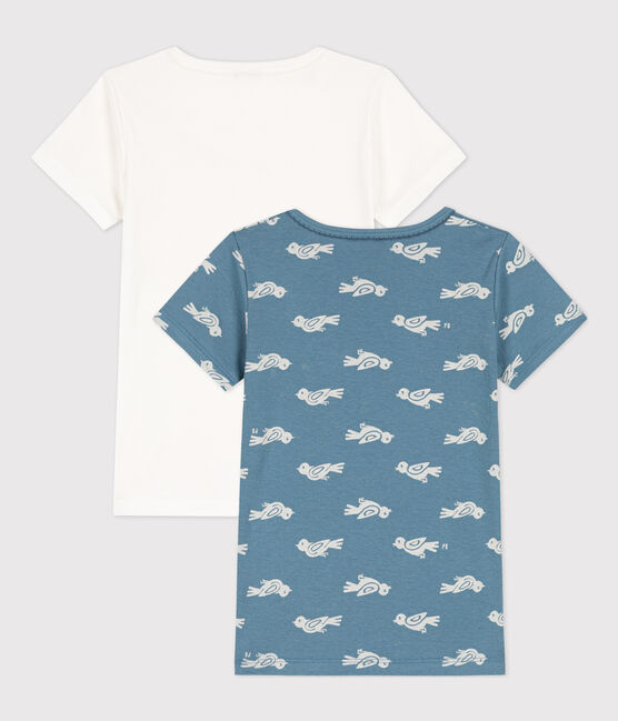 2er-Set kurzärmelige T-Shirts aus Baumwolle mit Vogelmotiv für Mädchen variante 1
