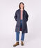 Lange Damen-Regenjacke mit zwei Farben blau SMOKING