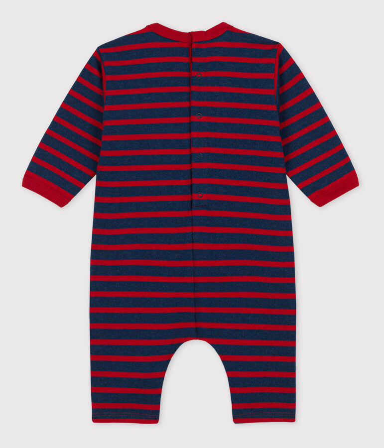 Baby-Overall aus dickem Jersey im Streifenlook blau/rot