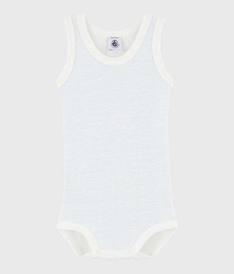 &Auml;rmelloser Baby-Body Jungen weiss LAIT/ OXYGENE