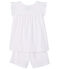 Kurz-Pyjama rosa aus Rippstrick f&uuml;r kleine M&auml;dchen weiss/rosa