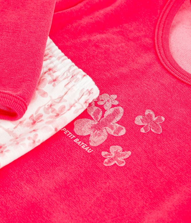 Pyjama  en velours rosa/vielfarbig