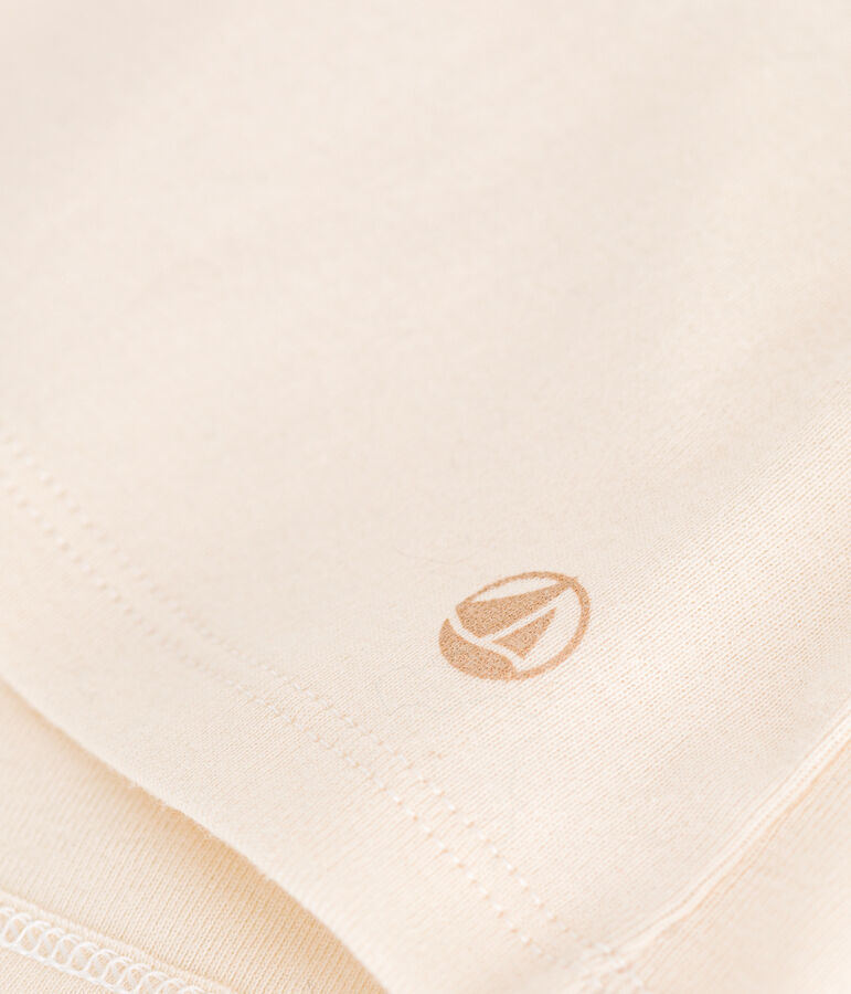 Kurz&auml;rmliges Kinder-T-Shirt aus Baumwolle f&uuml;r M&auml;dchen naturfarben AVALANCHE