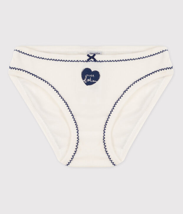 3er-Set Slips aus Baumwolle und Lyocell f&uuml;r M&auml;dchen weiss