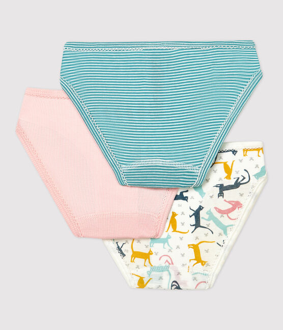 3er-Set Slips aus Baumwolle und Elastan mit Herzmotiv für Mädchen variante 1