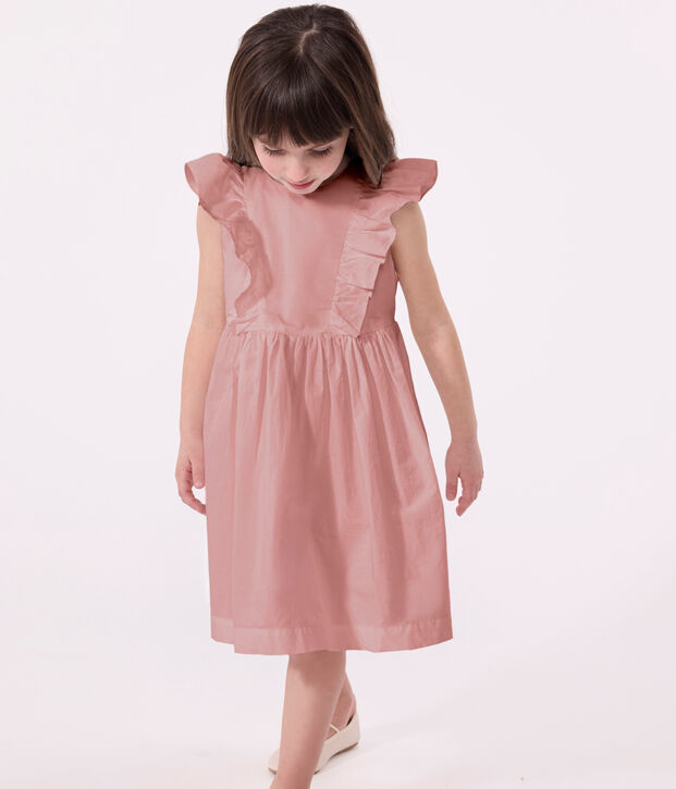 &Auml;rmelloses Kinderkleid aus schlichter Baumwolle rosa