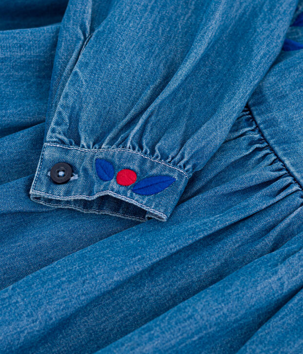 Lang&auml;rmeliges Kinder-Kleid aus Denim blau